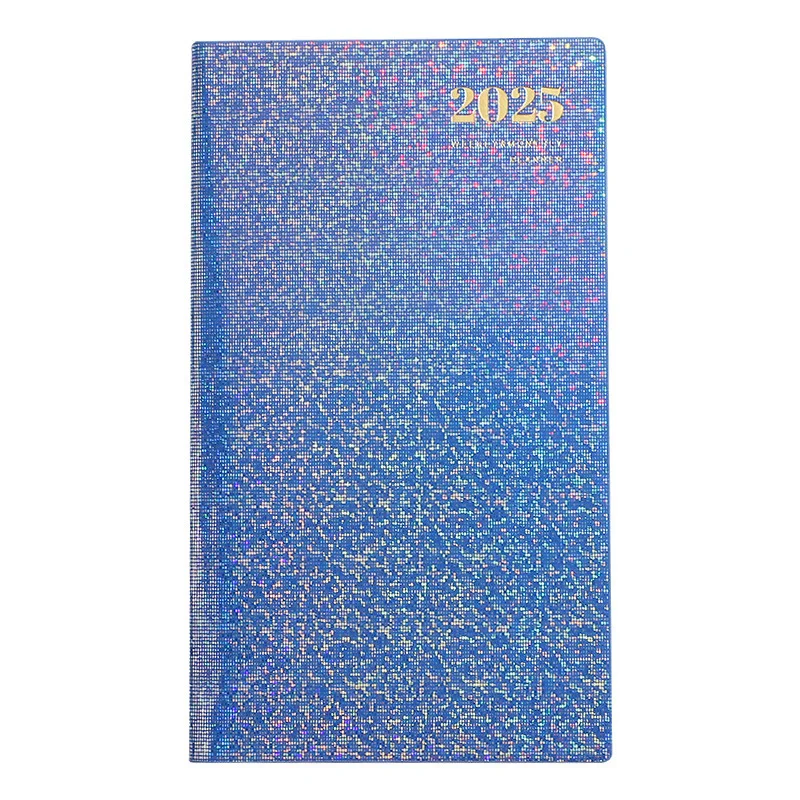 Libri di Agenda con copertina Laser colorata 2025 A6 pianificatori inglesi 365 giorni tasca portatile programma blocco note forniture scolastiche