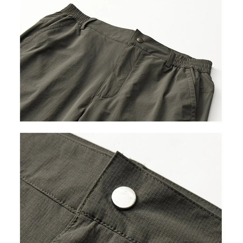 snow peak Men Lightweight Outdoor Sports Pants Loose Quick Dry Trousers Elastic Waist Commuter Casual Joggers Hiking Travel image 6