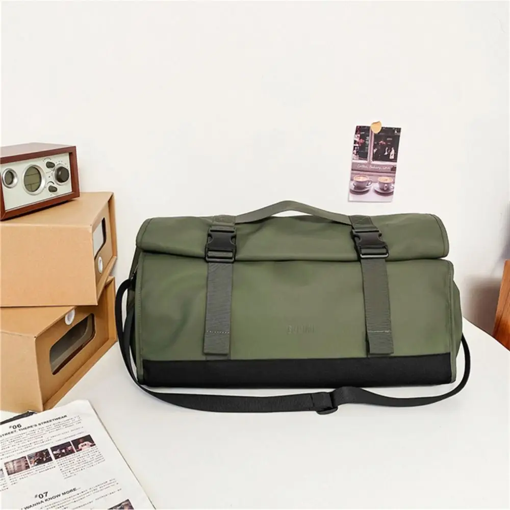 Sağlam Naylon Seyahat Spor Çantası Islak Kuru Ayırma Crossbody Seyahat Bagaj Çantası Büyük Kapasiteli Çok Cep Omuz Çantası Eğitim