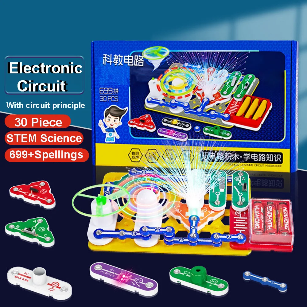 Zestawy do eksperymentów naukowych dla dzieci, pomoce do nauki fizyki, elektroniczny zestaw do budowania obwodów dla dzieci, dziewczynek i chłopców.