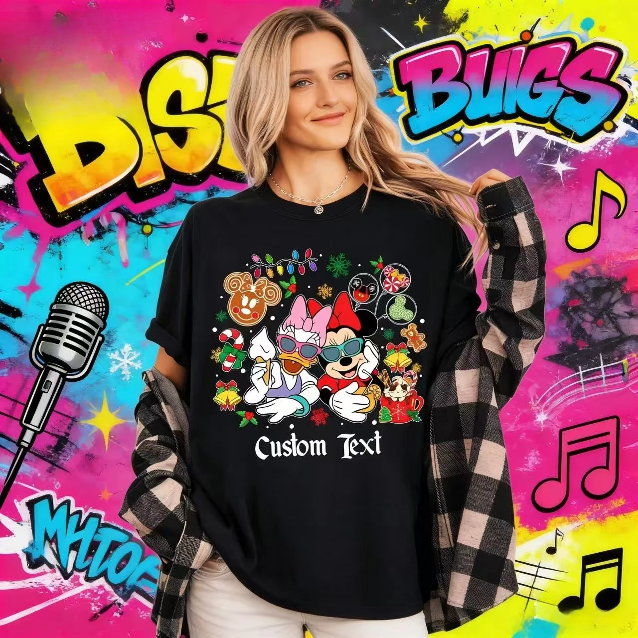 

Летняя футболка Disney с принтом Минни Маус Дейзи из 100% чистого хлопка для мужчин и женщин, свободный и повседневный топ с короткими рукавами Y2k
