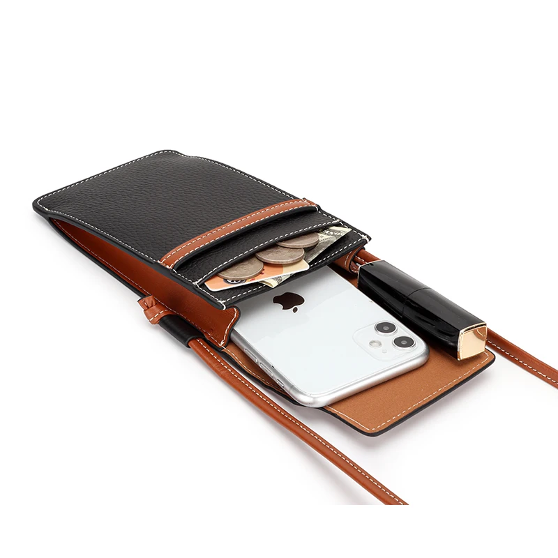 Mini borse a tracolla stile marchio di lusso per donna Borsa per cellulare Borsa a tracolla con patta moda Borsa a due toni per ragazza in vera pelle
