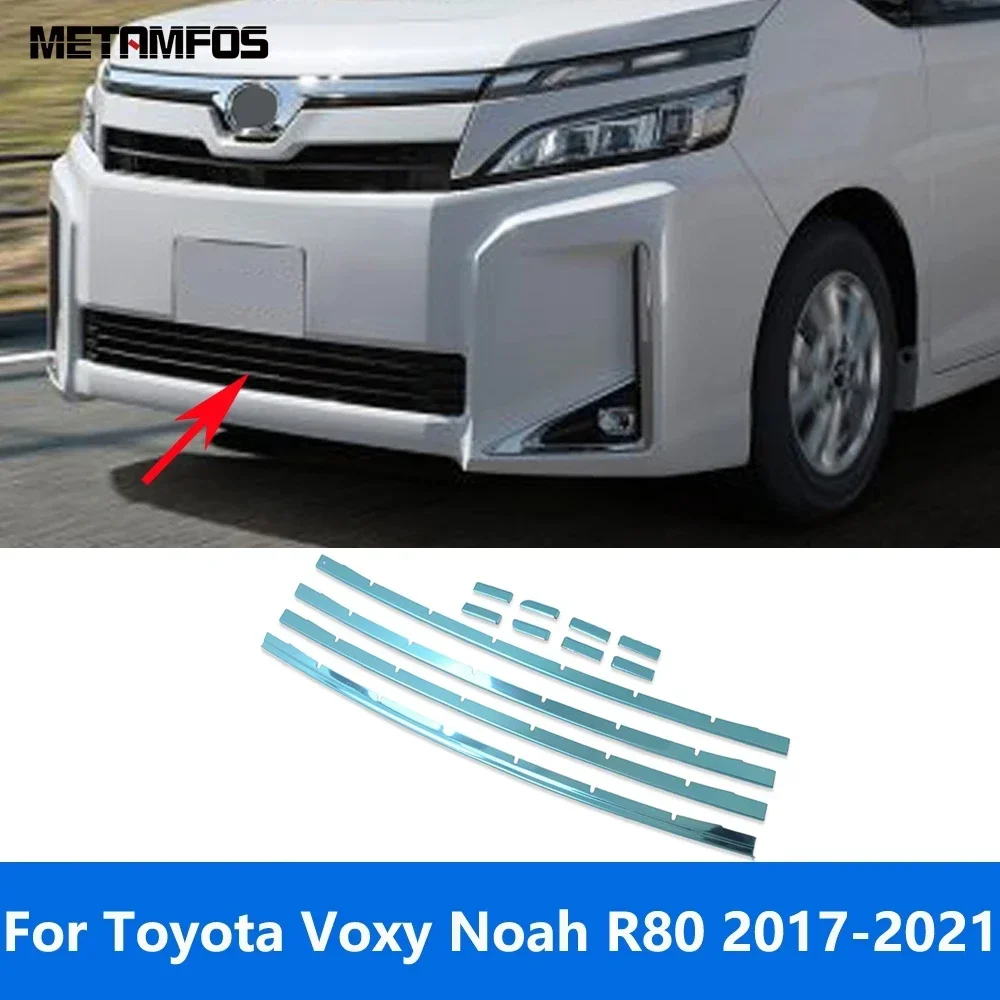 Front Lower Bumper Grille Racing Grill Molding Trim For Toyota Voxy Noah R80 2017-2019 2020 2021 Chrome Exterior Accessories