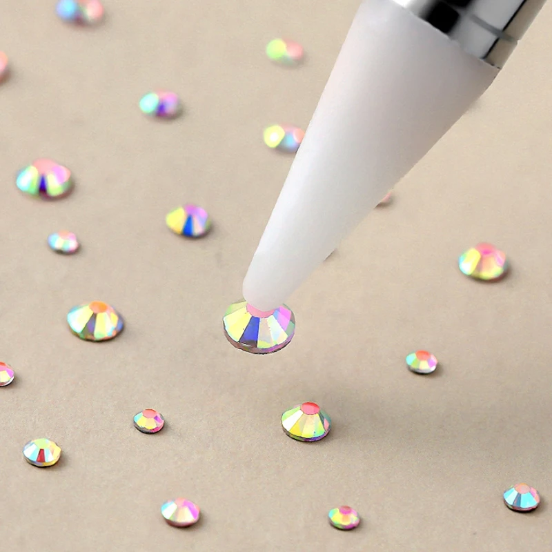 New Double Headed Nail Art Pen Nail Rhinestone Picker Wax Pen Gel UV Brush Diy Manicure Nail Art Tools Silicone Head Carving Pen