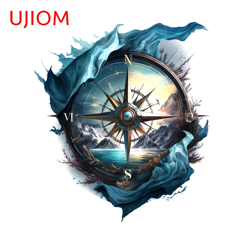 UJIOM Creative Sea Compass Picture Wall Sticker Delicate Trendy Scratch Proof Vinly Decal Suitable For Smooth Surface Decor