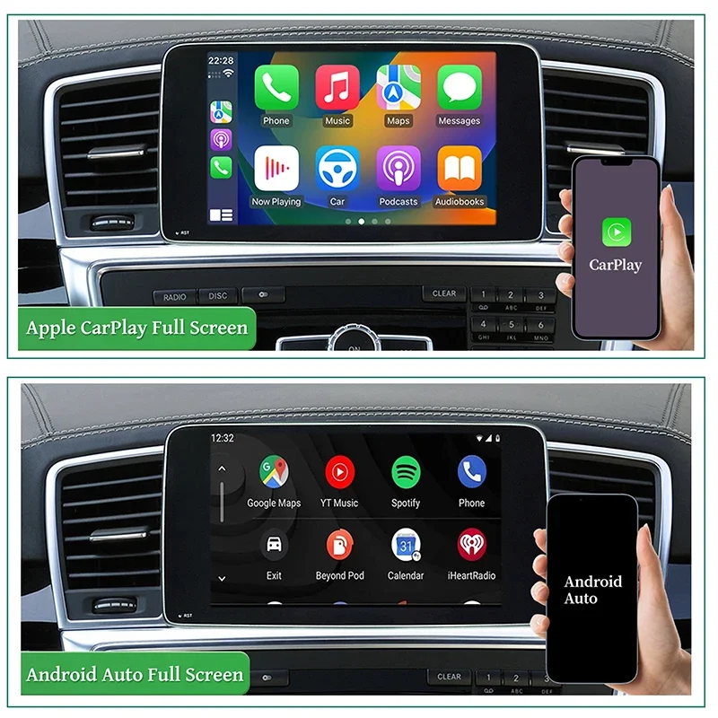 9 Inch Android Auto Screen Apple CarPlay Upgrade for Mercedes NTG 4.5/4.7 GL X166 ML W166 with Netflix Spotify Support