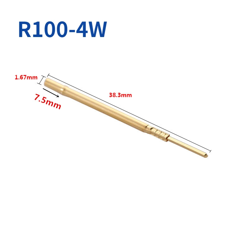 100PCS/pack R100-4W Test Needle Sleeve Outer Diameter 1.67mm Length 38.3mm Snap Ring Height 7.5mm Spring Test Probe Sleeve
