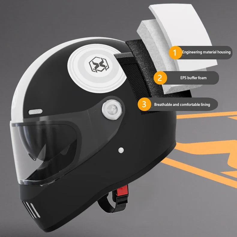 Marke DOT-zertifizierter Moto-Integralhelm mit Doppelvisier, Offroad-Schutzhelm aus PP-Material für Männer und Frauen, leicht, langlebig