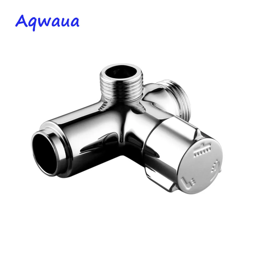 Aqwaua 3 Way Shower Arm Diverter Chrome Plated Brass Body 3 Functions Shower Mixer Faucet Shower Accessories