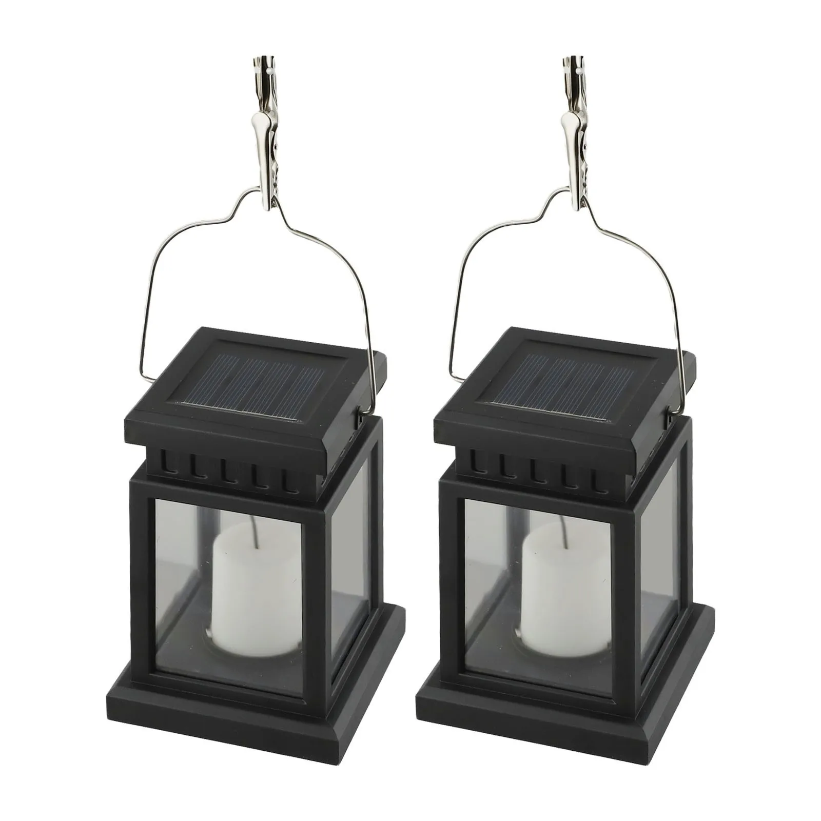 

2Pcs Waterproof Solar Lamps LED Candle Hanging Lantern Lights Perfect for Outdoors Balcony Decoration Lighting for Garden