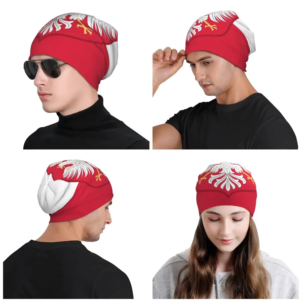 Kingdom Of Poland Flag Beanie Cap Unisex Winter Warm Bonnet Homme Knitted Hats Fashion Outdoor Ski Skullies Beanies Hats For