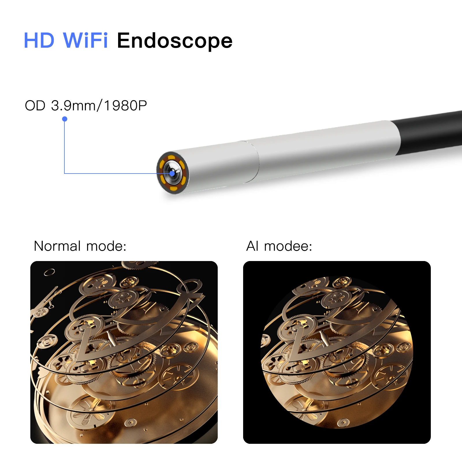 

3,9 мм/5,5 мм/8 мм беспроводной WIFI 2MP 1080P эндоскоп CMOS бороскоп осмотр USB отоскоп камера цифровой микроскоп