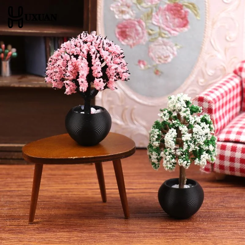 1/12 Dollhouse Simulation Green Plant Potted Model Doll Home Living Room Decoration Micro Landscape Garden Scene Ornament