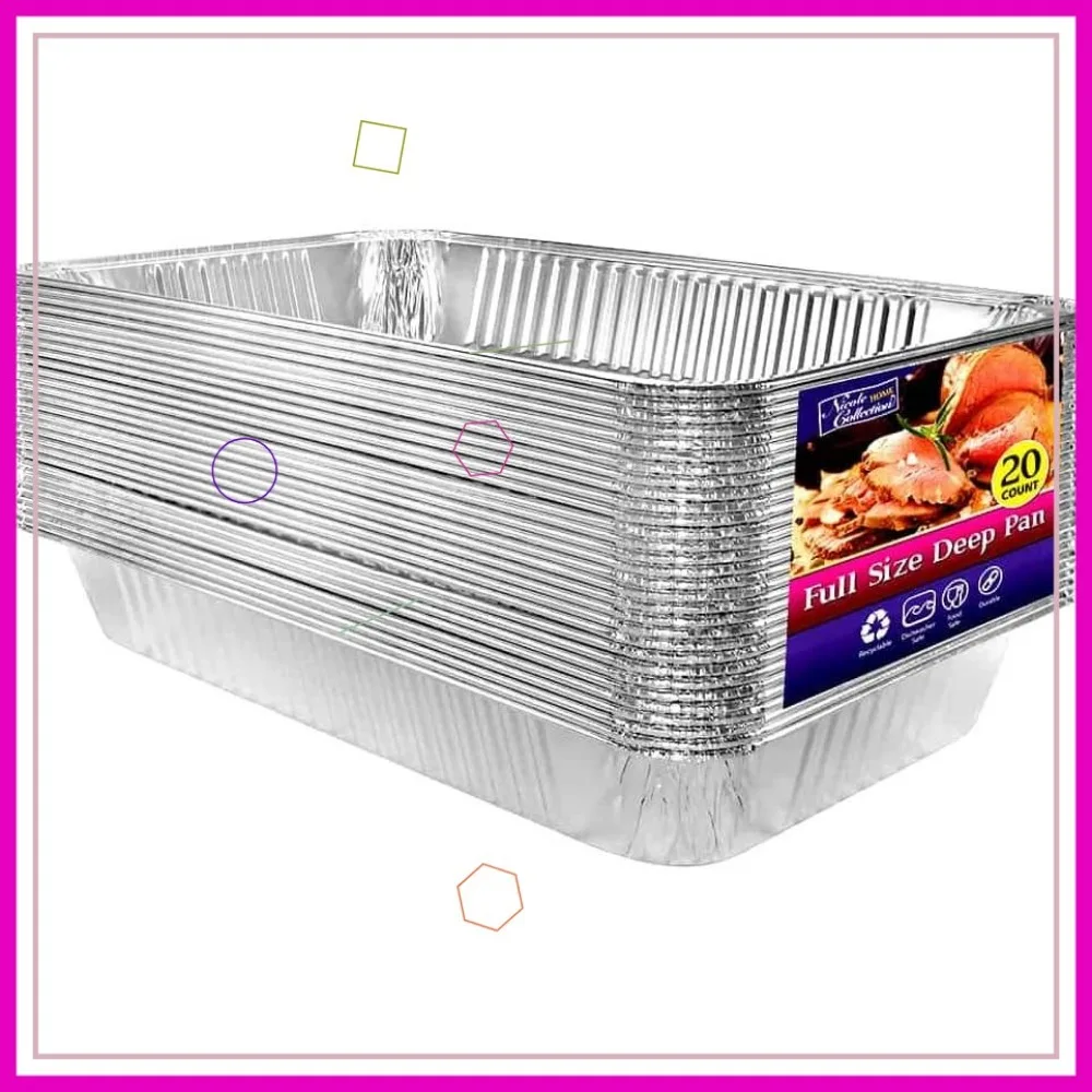 

Сверхмощные сковороды из алюминиевой фольги, 21x13 дюймов, 20 шт. в упаковке для жарки, выпечки, общественного питания