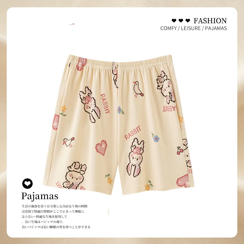 2024 Japanese new style ladies summer shorts cotton thin loose home pants plus size beach pants bottoms cute shorts sleep shorts