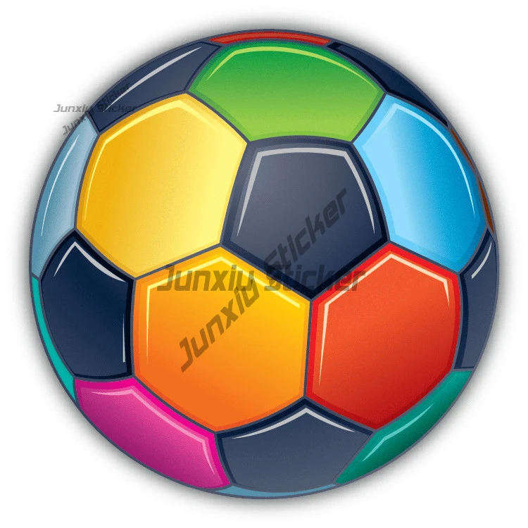 

Color Football Ball Soccer Sticker Football Enthusiasts Fans Waterproofing Decal Anti Scratch Exterior Race Car Birthday Decor