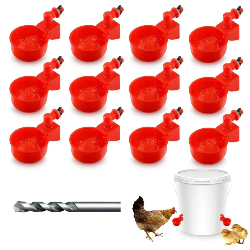 

50 Pcs Professional Suitable Equipment Auto 1.75in Farm Poultry Chicken Water Cups for Chicken