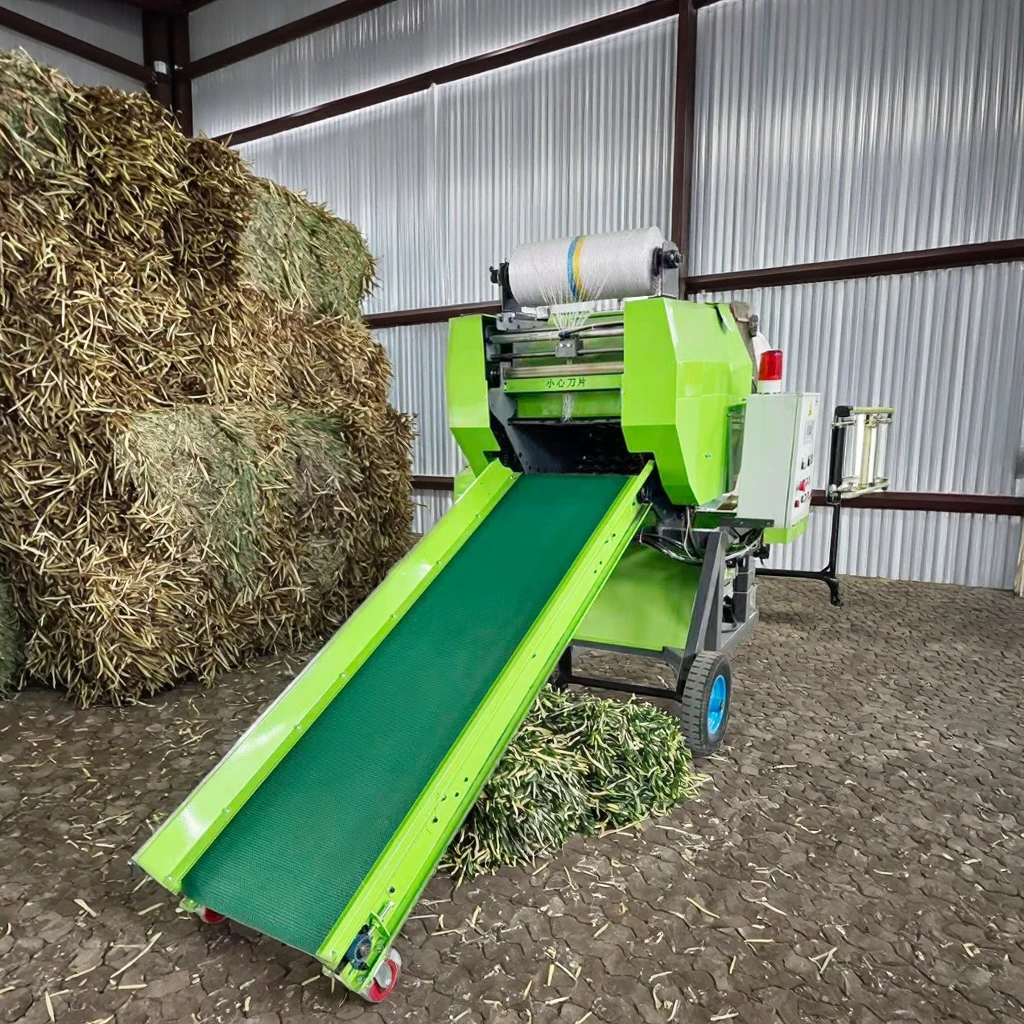 Diesel Engine Rice Straw Corn Silage Packing Mini Round hay Baler Machine Alfalfa Grass Wrapper Roll Baler Price