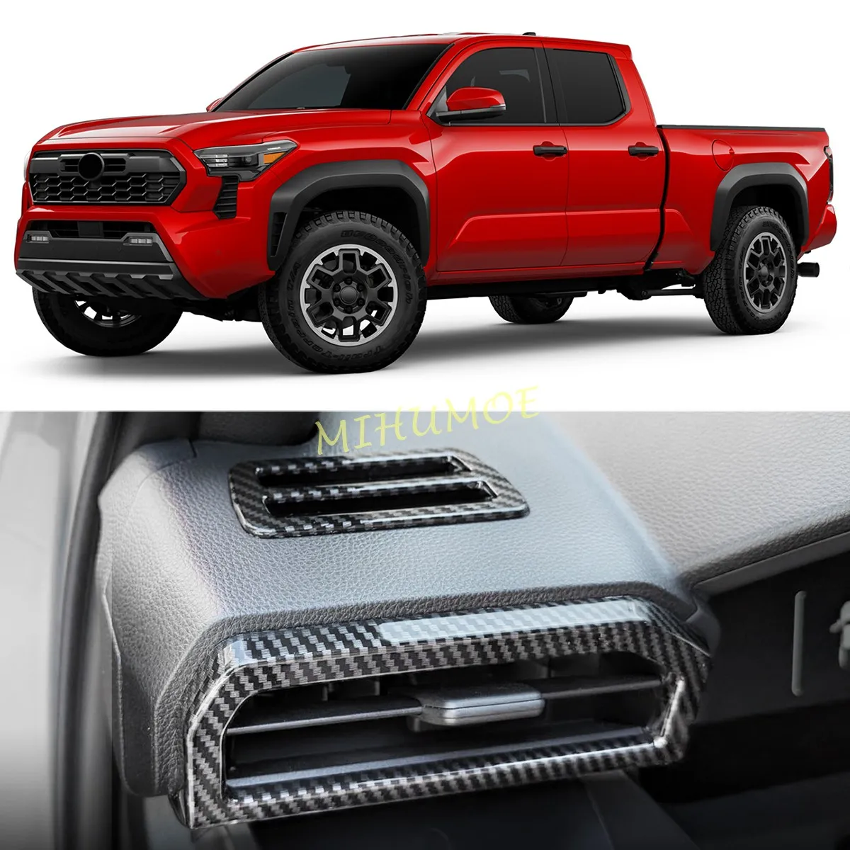 

For Toyota Tacoma 2024 2025 4Runner 2026 Carbon Fiber Center Console Air Outlet Vent Panel Cover Trim Car Styling Sticker