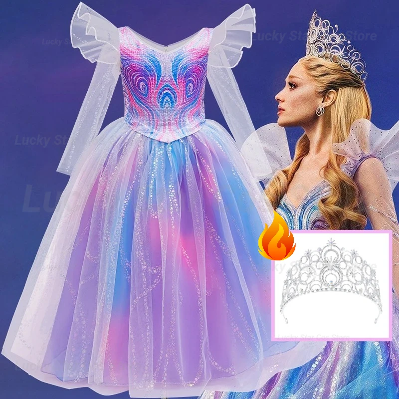 

Wicked Witch 2 Glinda Cosplay Costume Girl Princess Dress Birthday Party Performance Costume Halloween Carnival Kids Dress Up