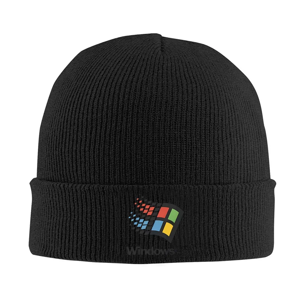 2026 Microsoft logo Windows design flag Men Women Unisex Knitted Hat Beanie Pullover Cap Winter Thermal Warm Christmas Outdoor C