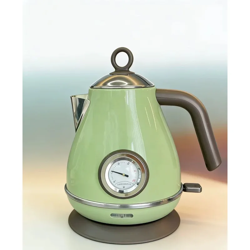 1.7L Retro 304 Stainless Steel Electric Kettle Temp Display Auto Power‑Off Boiling Water Teapot Kitchen Tool view 2