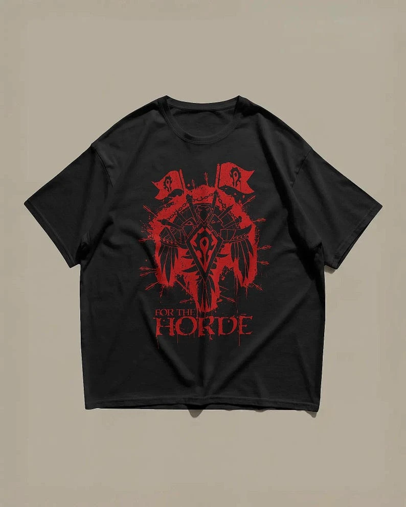 World of Warcraft Horde Grafik-T-Shirt, Vintage WoW Gamer-Shirt, MMORPG T-Shirt – Detail 4