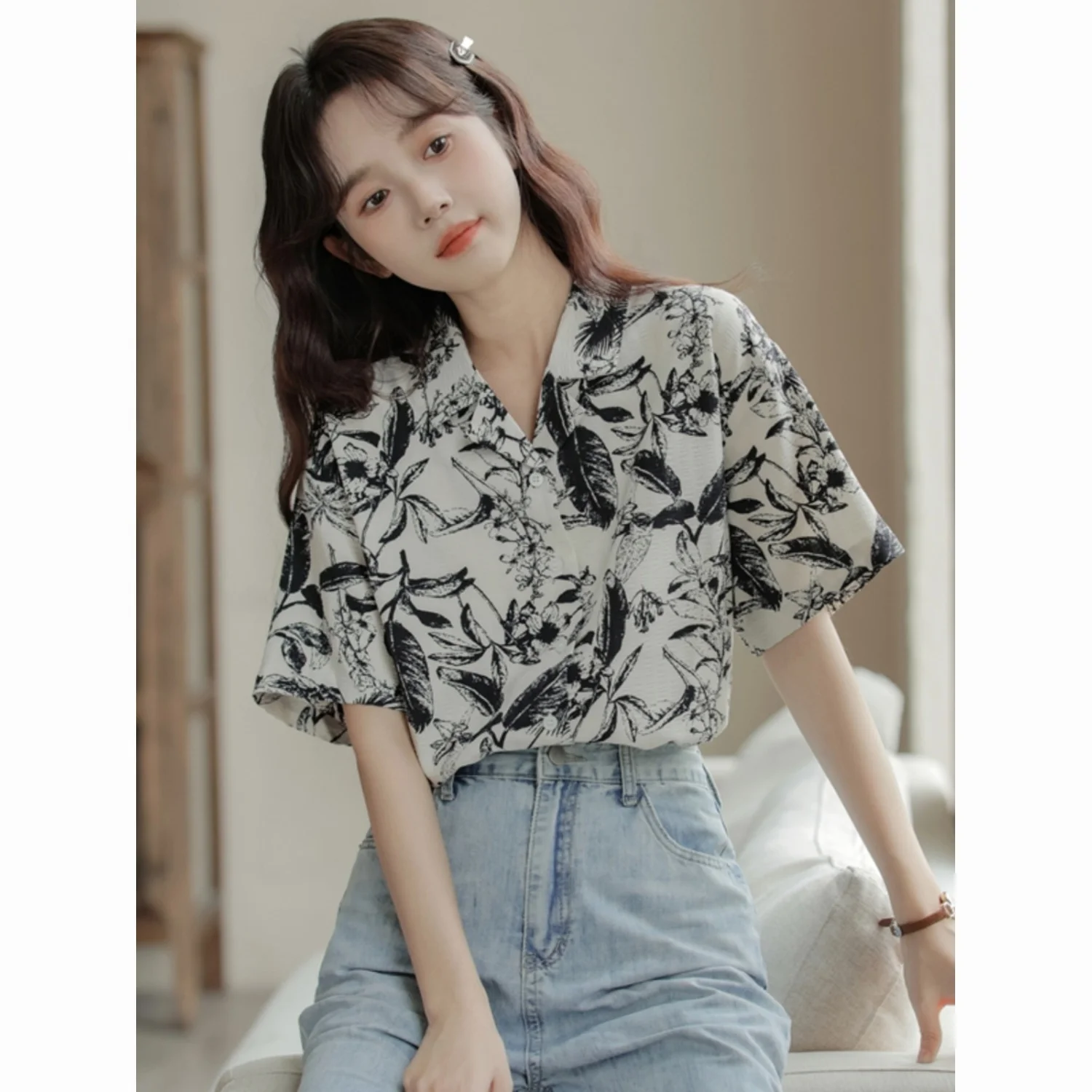 

Short Sleeve Shirts Womens Tulle Patchwork Pintuck Cropped Festival Fairycore Artistic Feminine Student Youthful Urban Romantic