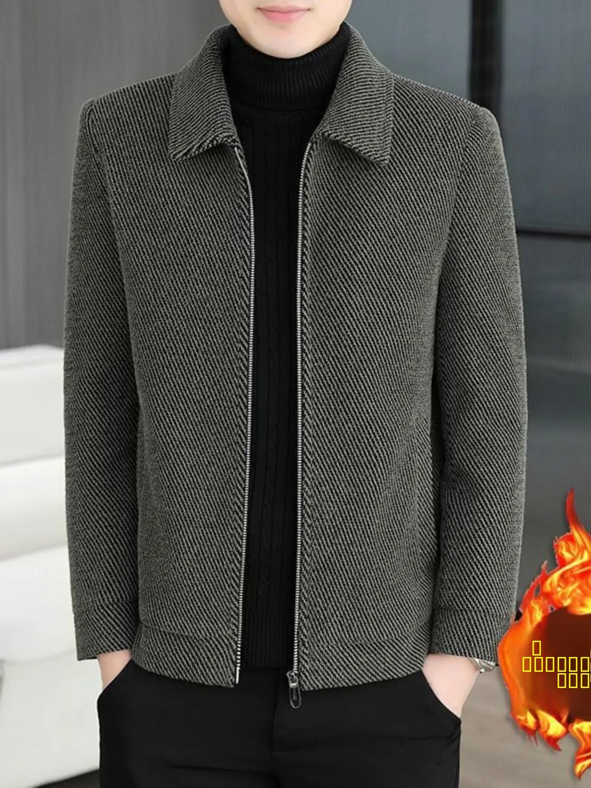 

Новая мужская шерстяная куртка с отложным воротником, на флисовой подкладке, осенне-зимняя, молодежная, в корейском стиле, приталенная, однотонная