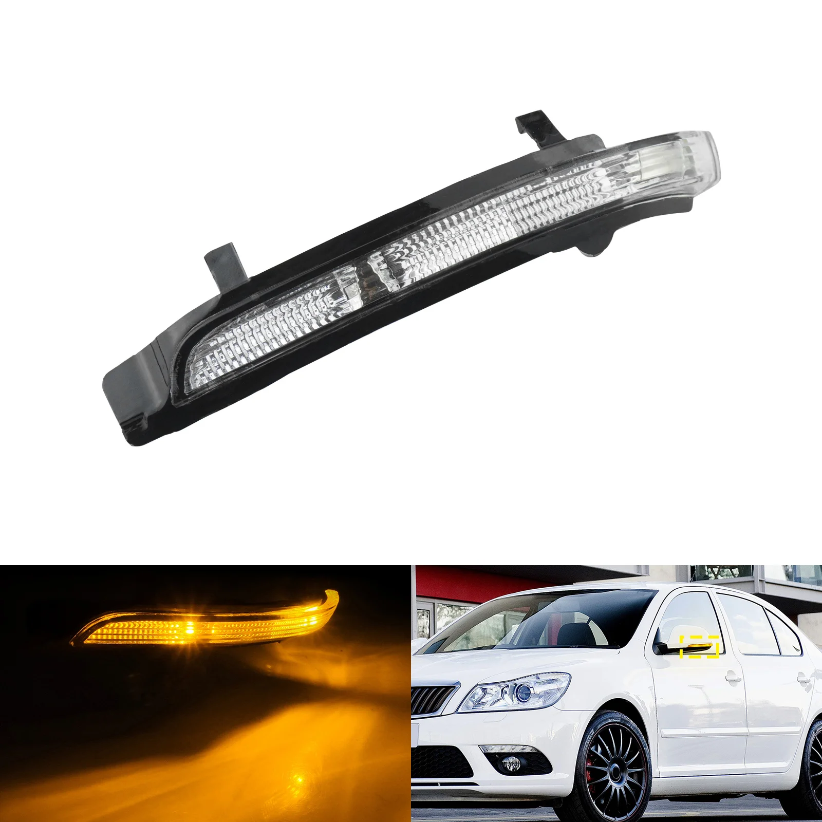 

For Skoda Octavia 1Z 09-13 Left Wing Door Mirror LED Turn Signal Indicator Light