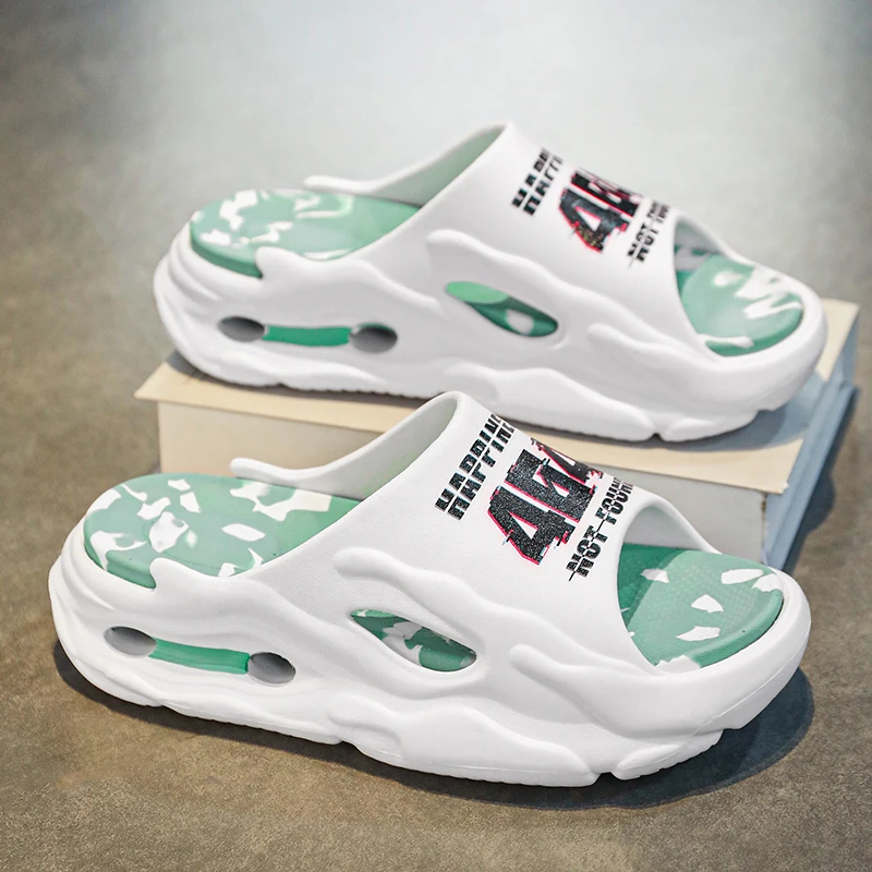 

2025 New Hot Extra-thick Soled Men Slippers Fashion Summer Shoes Outdoor Sandals Beach Slides EVA Soft Indoor Slippers For Women