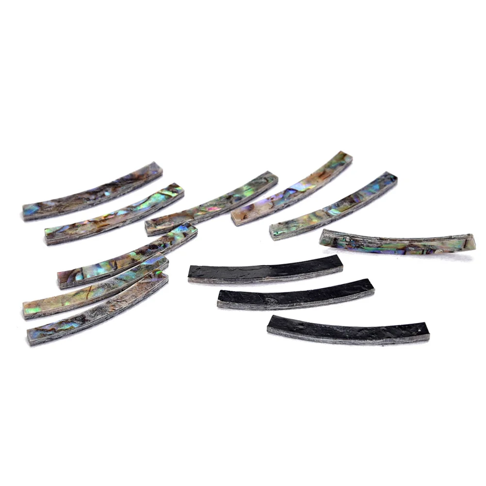 

12Pcs Paua Abalone Guitar Rosette Curved Strips Natural Shell Sound Hole Inlay Guitar Decals Strips Rosette Shell