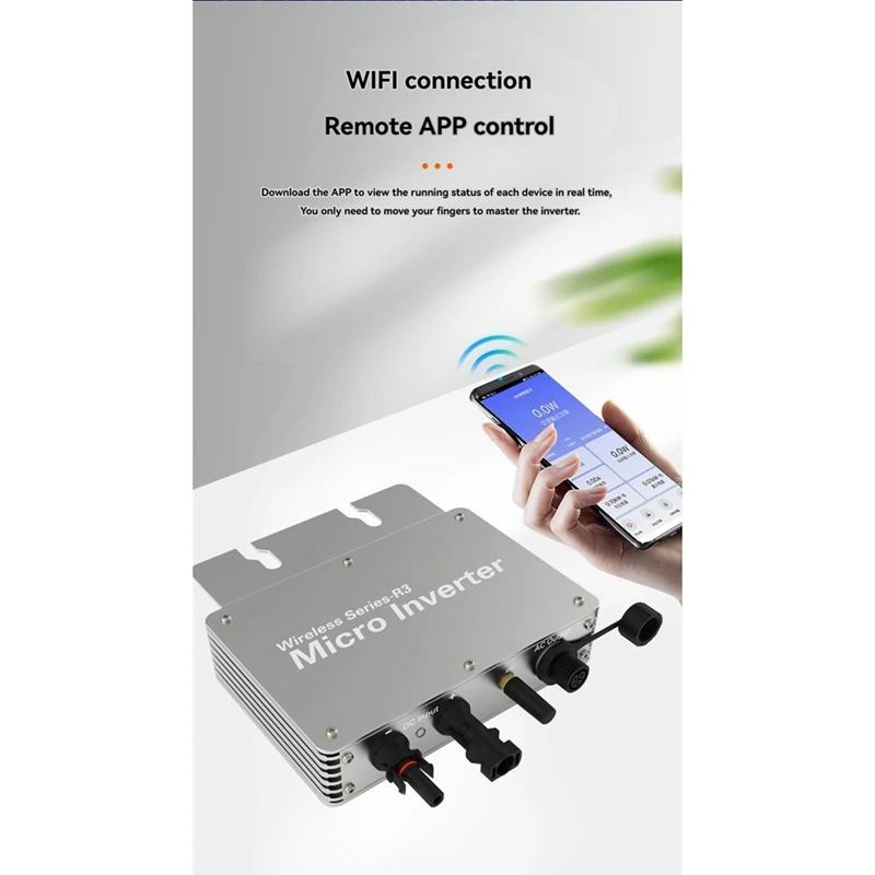 400W Solar Inverter Grid Tie Mppt Micro-Inverter 230V/120V Support WIFI for Outdoor Photovoltaic Power Generation System-DT30