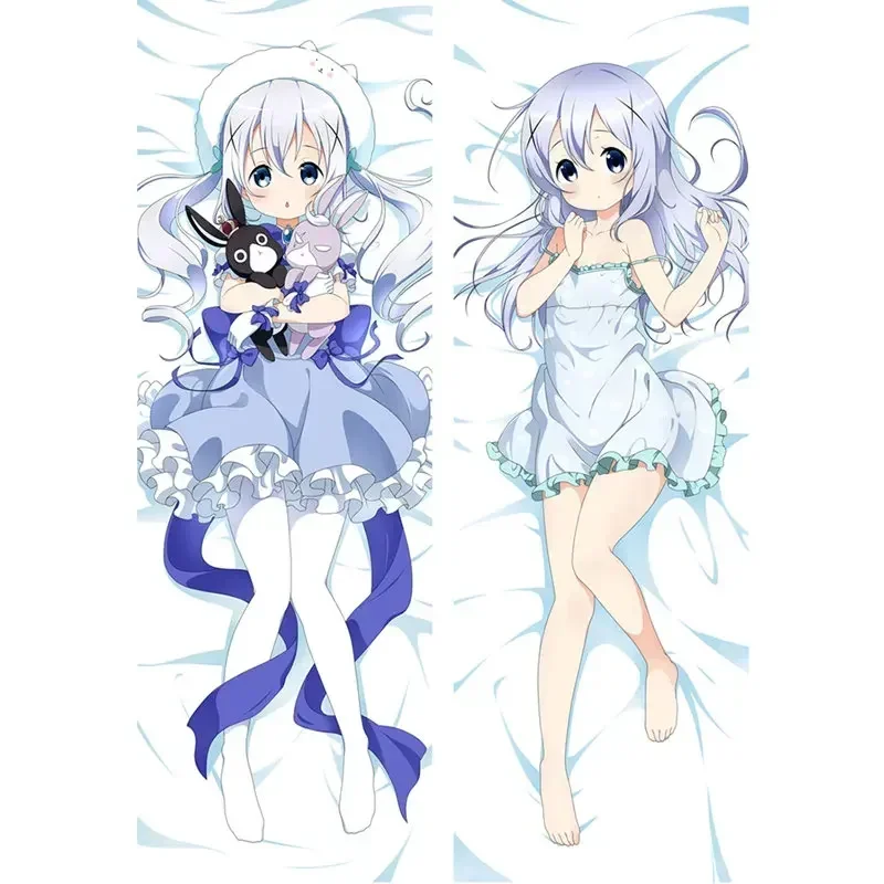 

Anime Go Chuumon Wa Usagi Desuka？Wonderful Party Pillow Covers Case 2wat Tricot 3D Double-sided Bed Hugging Body Pillowcase