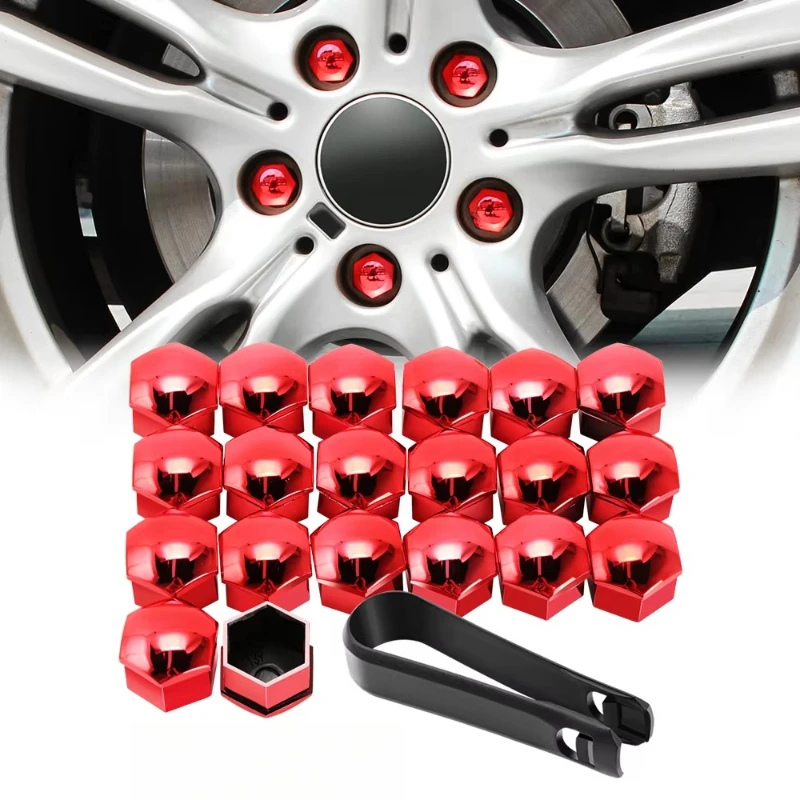 20/40pcs 17mm/19mm/21mm Car Wheel Nut Caps Protection Covers Caps Auto Hub Cover Black Car Tire Bolt Nut Cap Tyre Decoration ﻿