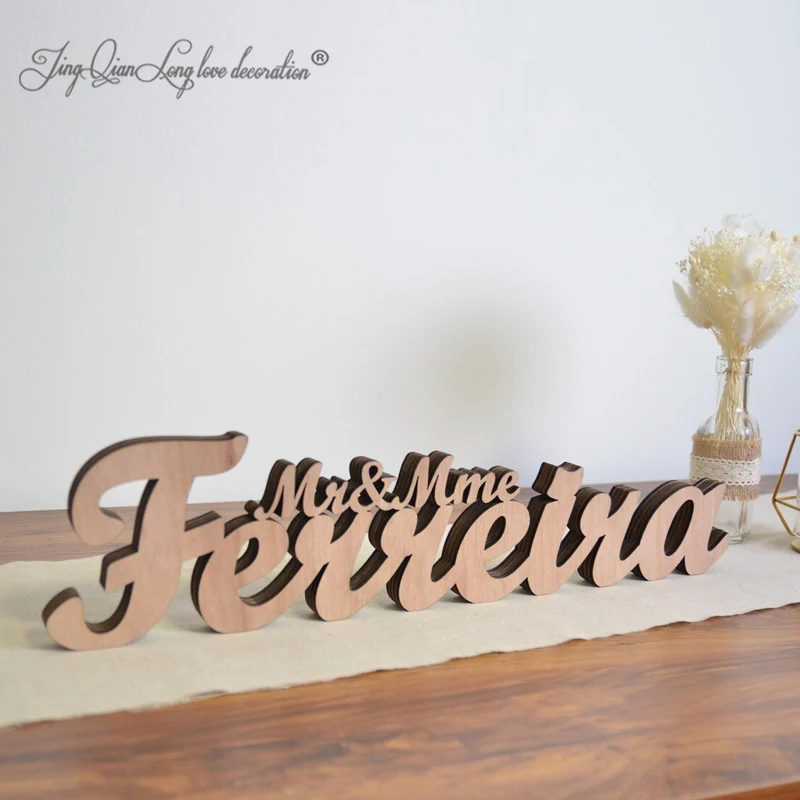 Custom  Mr and Mrs wedding decoration  Mr and Mrs  last name - wedding table decoration giant wooden word Mr and Mrs