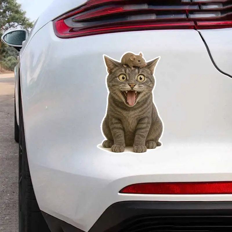 Mouse and Cat Friendship Car Sticker Waterproof Vinyl Decal on Bumper Rear Window Laptop Self-adhesive  Car Accessories Y869