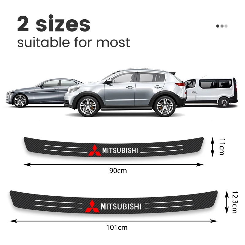 Tail trunk Carbon fiber Guard Plate Rear Bumper Protect Sticker For Mitsubishi Asx Lancer Pajero Sport Attrage Xpander Mirage