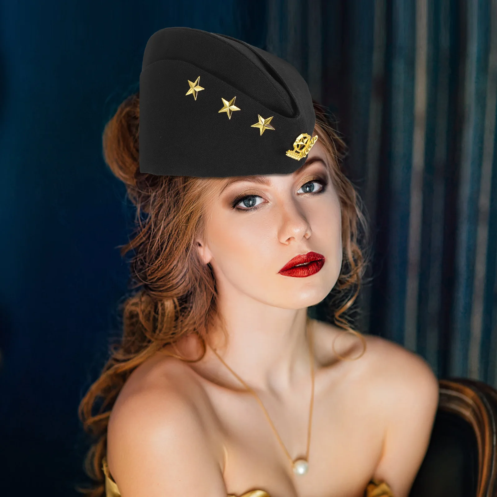 La taglia del soldato russo si adatta a tutte le feste, cosplay, spettacolo di danza, costume, cappello da capitano, cappello da capitano, cappelli da marinaio
