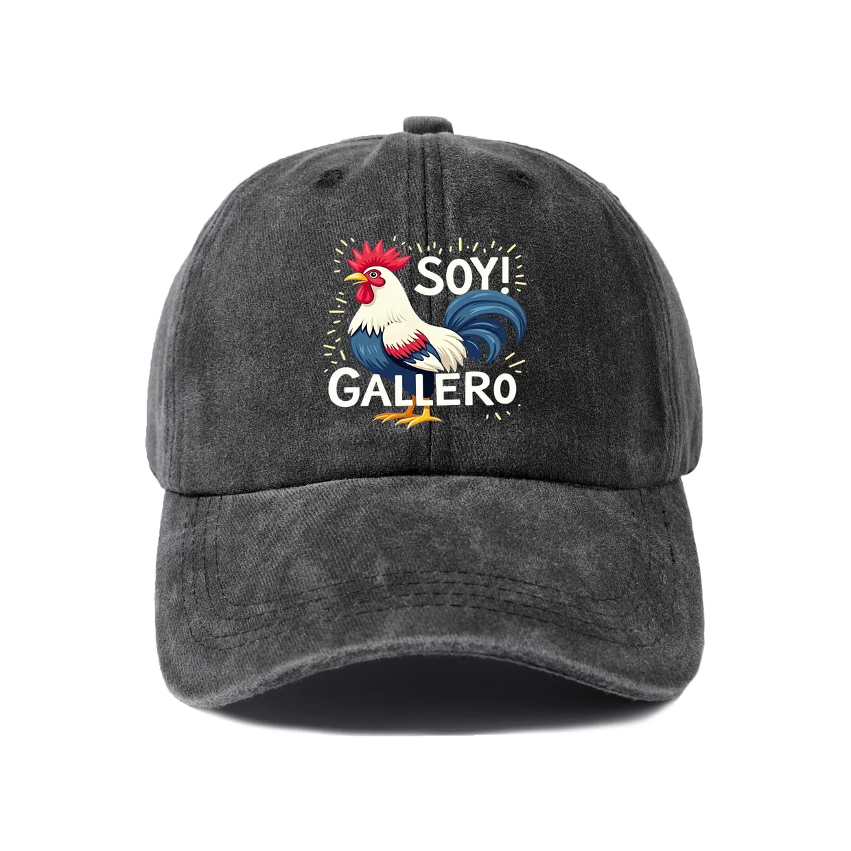 Spanish Rooster Pride Graphic Baseball Cap, Vintage Washed Adjustable Unisex Dad Hat, Everyday Gift