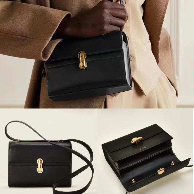 

SAVETTE Brand Symmetry 19 Genuine Leather Shoulder Bag Women's Simple Shoulder Bag Small Square Bag Crossbody Bags