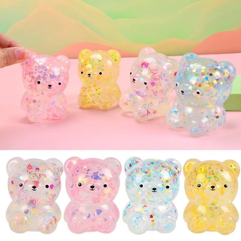 

Colorful Candy Cartoon Bear Figure Glittering JellyBear Soft Blind Box Children Toy