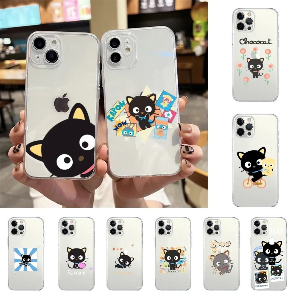 S-Sanrio C-Chococat Phone Case For Iphone 15 11 13 14 Pro Max 7 8 Plus X Xr Xs Max Se2020 12mini Transparent Cover