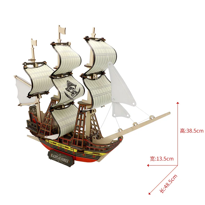 

OUZEY 9 Styles Vintage Sailing Ship Puzzle, 3D Wooden Vessel Assembly, Nautical Model for Home Decor Christmas Gifts For Teens