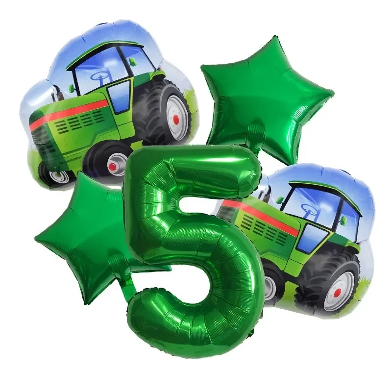 Disney Farm Theme Birthday Party Balloon 32 inch Digital Tractor Aluminum Film Balloon Decoration