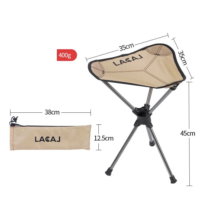 Liga de alumínio Rotating Triangle Chair, Pesca Camping Bench, Lazer portátil ao ar livre dobrável Small Mazar, Alumínio super leve