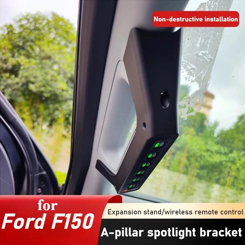 

For Ford F150 F-150 Multi-function A-pillar Handle Remote Control Switch Panel Led Spotlight Integrated 6 Gang Switch Controller