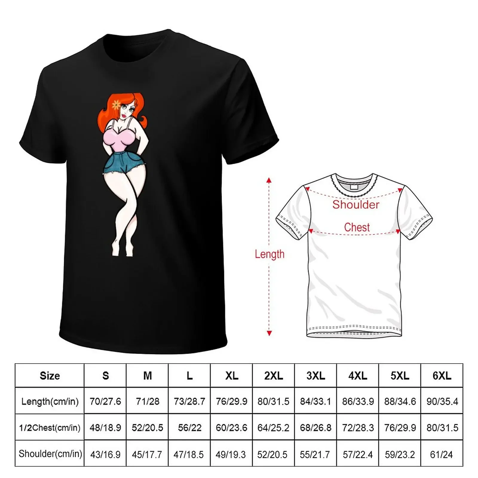 Curvy Red Haired Country Girl T-Shirt anime Aesthetic clothing korean fashion mens clothing