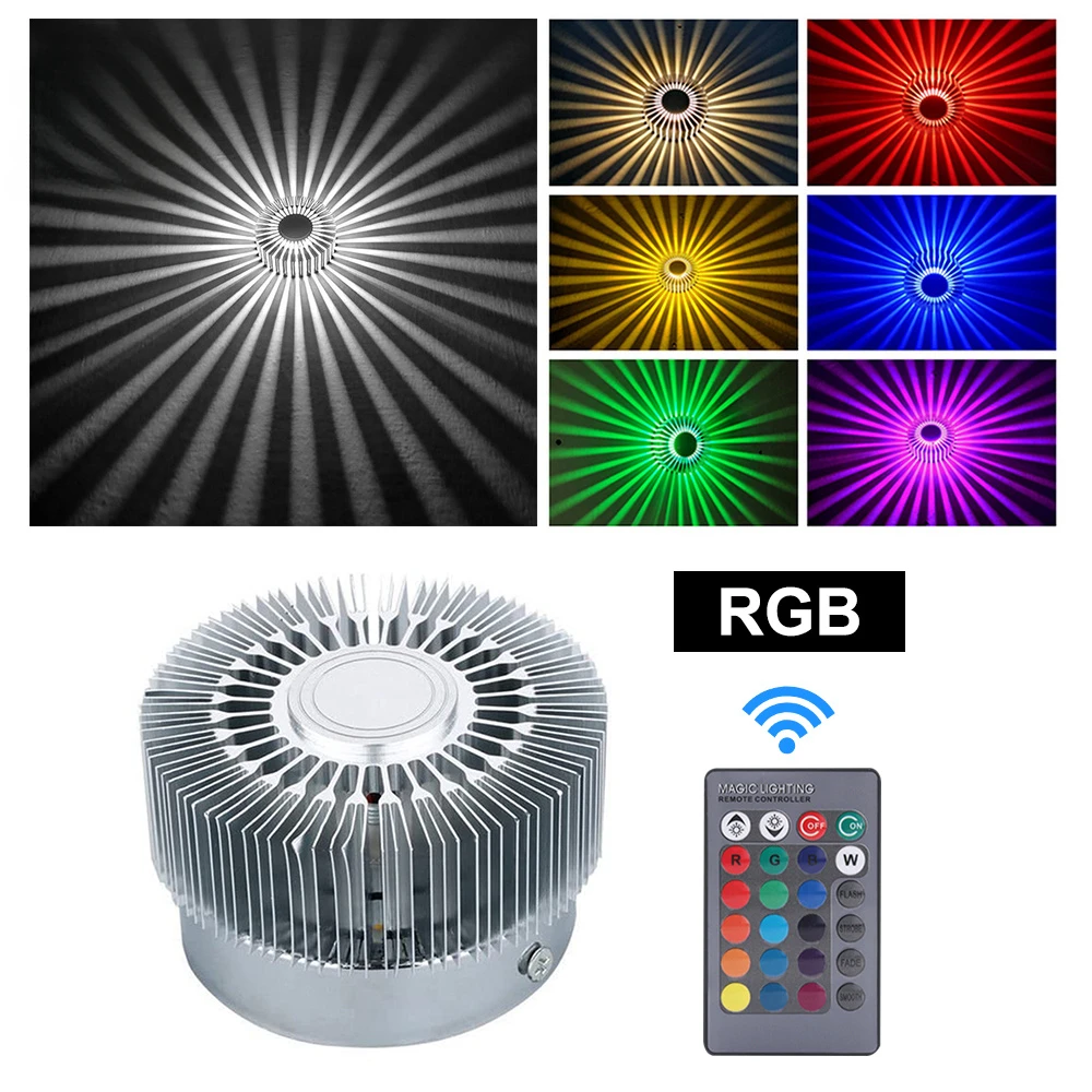 

3W LED Wall Light RGB Effect Lamp Sunflower Projection Light AC 85-265V Aisle Corridor Decorative Ceiling Light For Home Decor