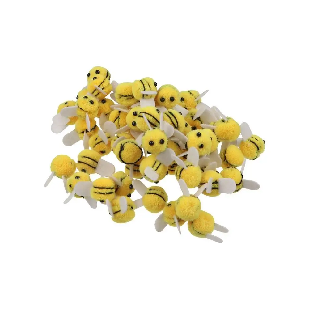 

10pcs Headdress Yellow Wool Felt Little Bee Felt Ball Cute Artificial Bees Crafts Creative Mini Bee Clothing Decor